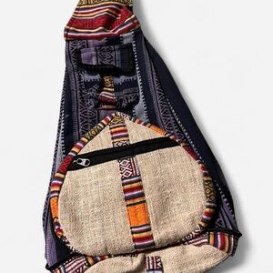 Nepalese Hippie Gheri Hemp Folding Backpack